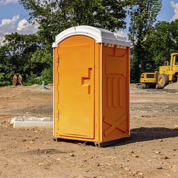 how often are the portable restrooms cleaned and serviced during a rental period in Scotts Bluff County